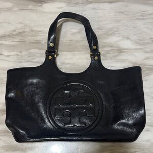 Tory Burch Black Leather Tote Bag